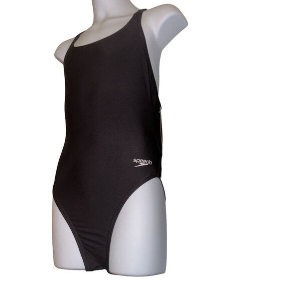 NWT Speedo Pro LT Super One Piece Swimsuit Womens 28 Solid Black Compression - Picture 5 of 9